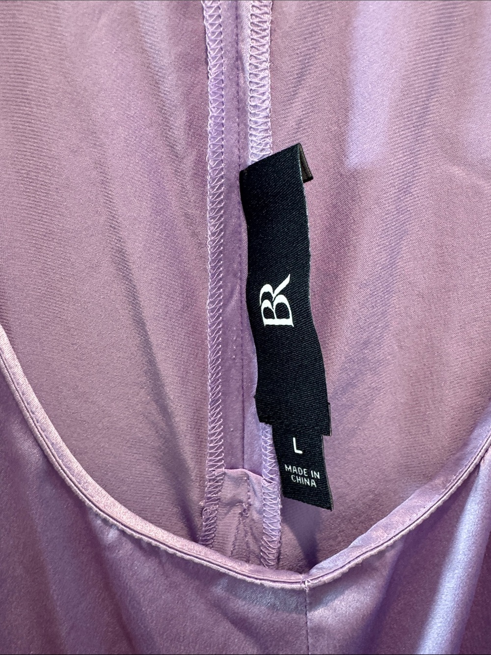 BR 100% Silk Lavender Maxi Dress - Elegant Flowing Scoop Neck - Large - Picture 4 of 6